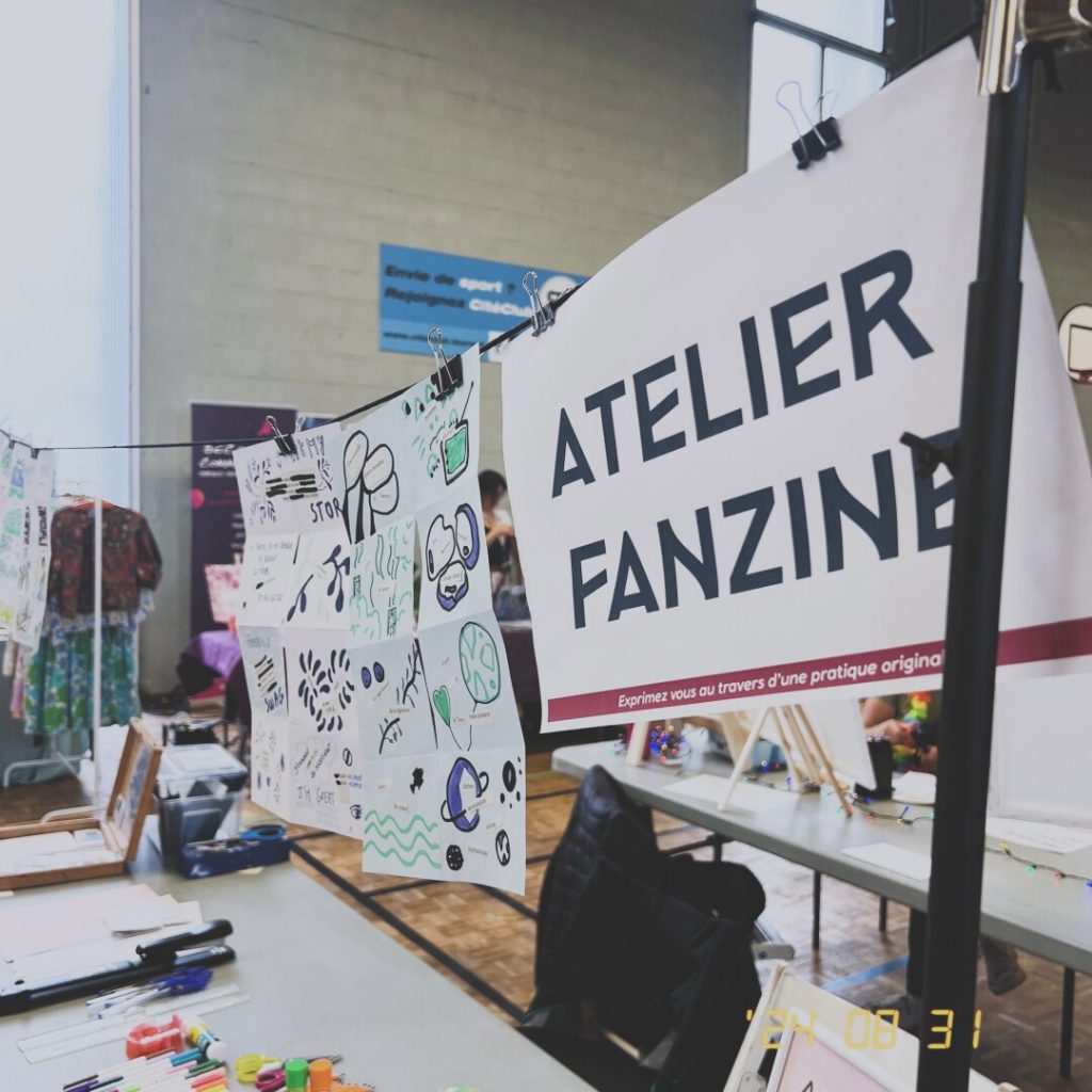 Atelier fanzine gratuit toute la journée dans le gymnase des Tourettes à Tours Nord aujourd’hui samedi 31 août 2024 !