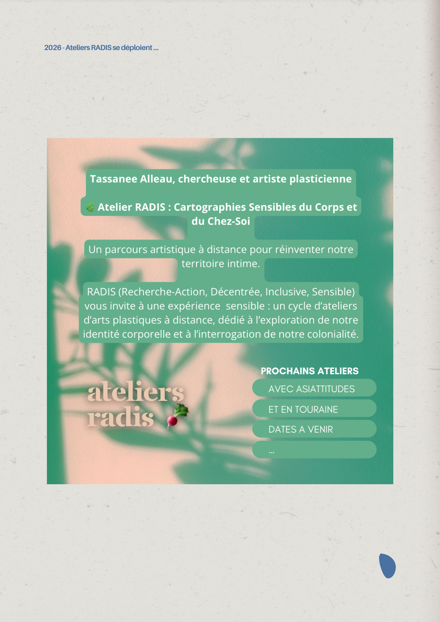 Les ateliers RADIS se déploient